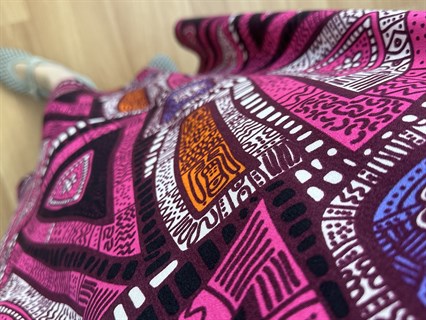 Stella Pembe Geometrik Desen V Yaka Viskon Elbise
