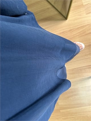 Talia Lacivert Tensel Kumaş Gömlek Pantolon Etek Takım 