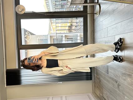 Taş Gofre Kimono Şalvar Takım