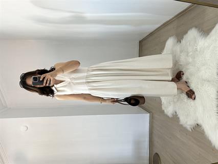 Taş Polo Yaka Pamuk Saten Cepli Elbise