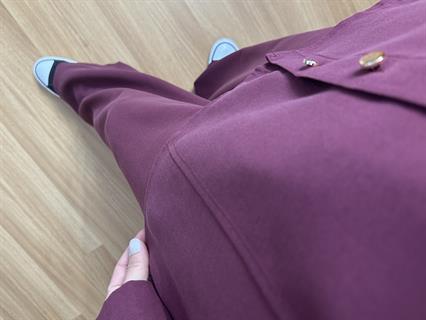 Velora Bordo Gold Detay Tensel Gabardin Gömlek Pantolon Takım