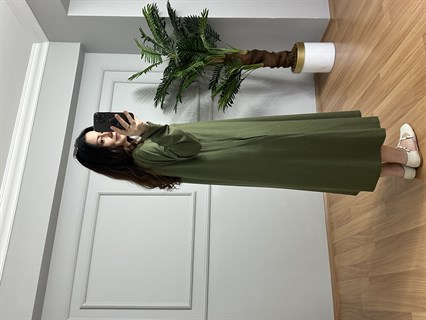 Yasmin Haki Likralı Basic Elbise 