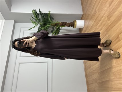 Yasmin Kahve Likralı Basic Elbise 