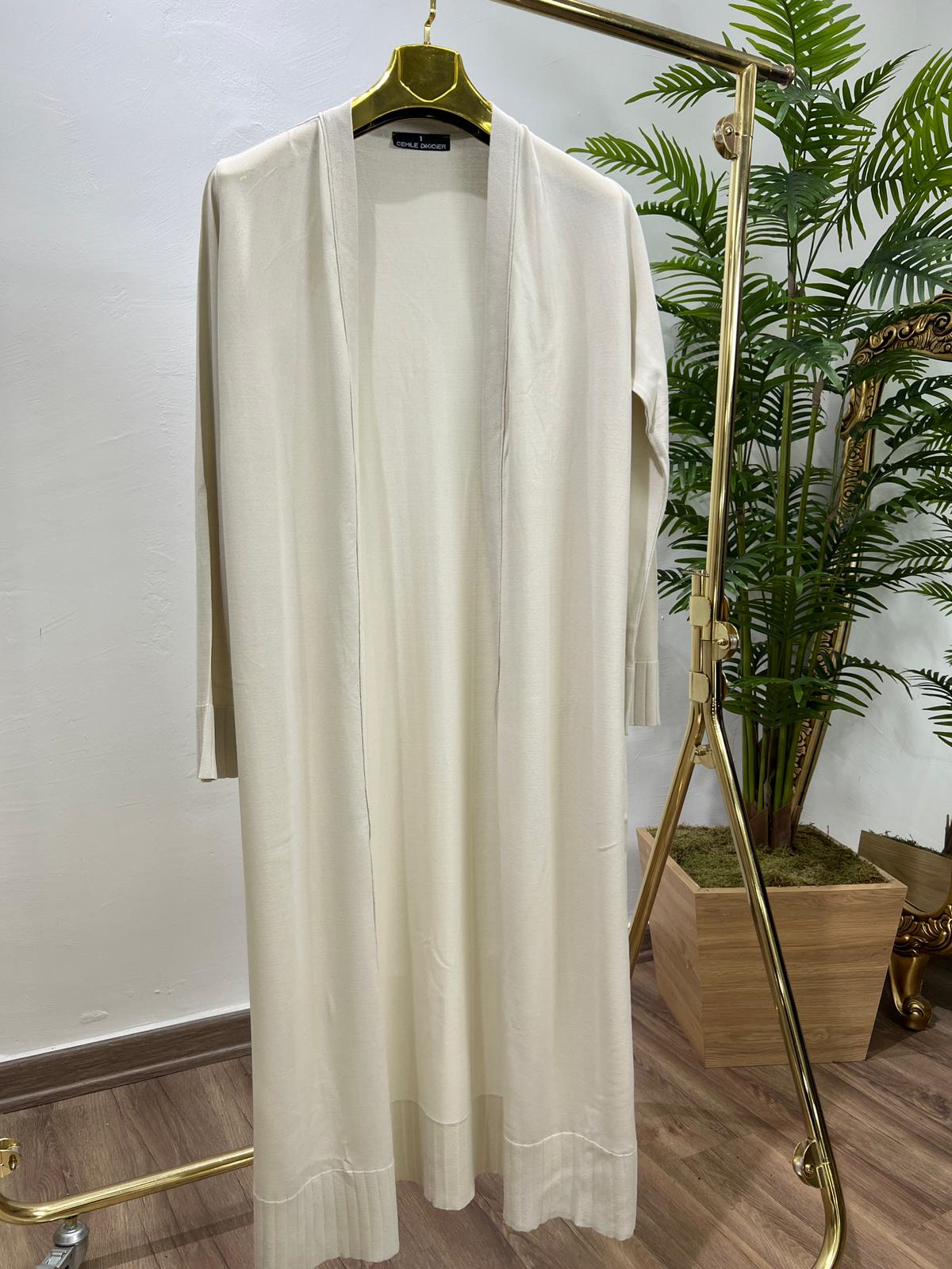 Bej Merserize Tam Boy Hırka