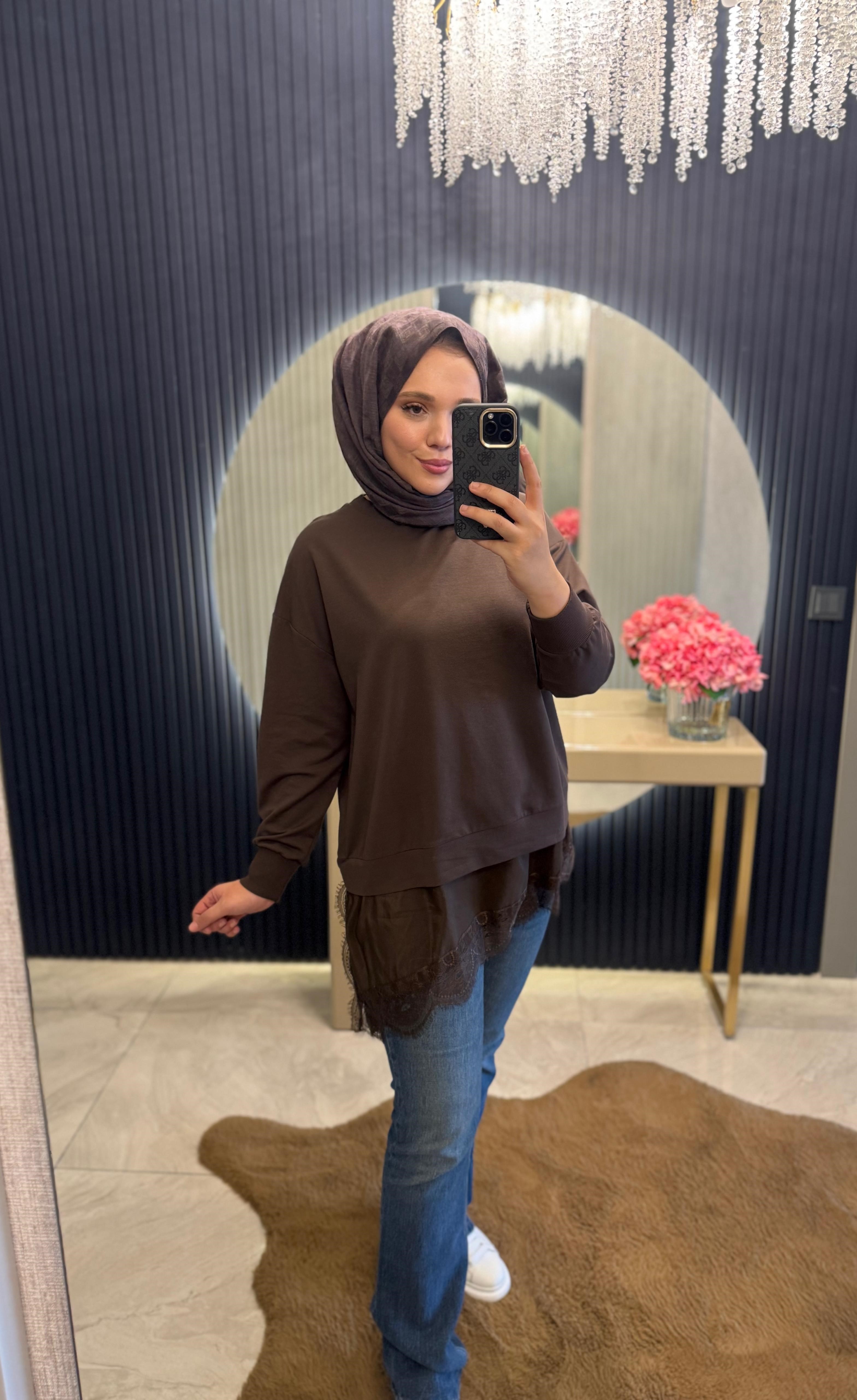 Dantelli Sweatshirt Kahverengi