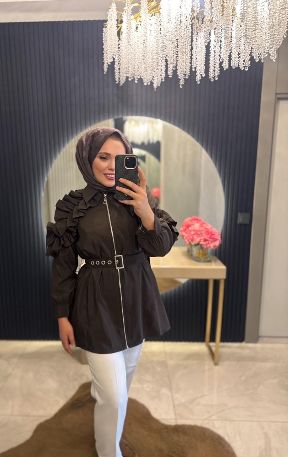 Fırfır Ceket Kahverengi