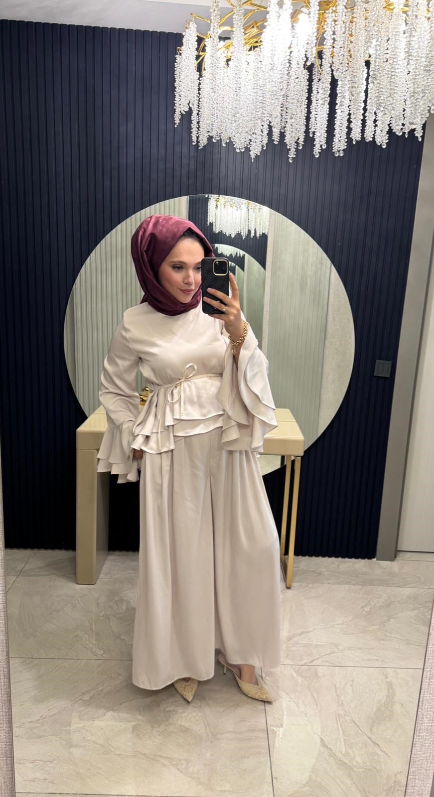 Saten Takım Taş Rengi 