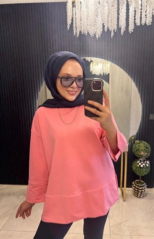 Basic Sweatshirt Pembe