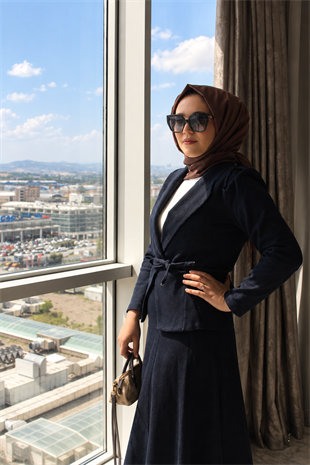 Ceketli Kot Takım Likralı İpli
