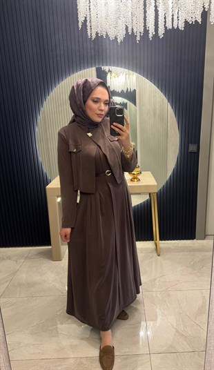Ceketli Spor Elbise Kahverengi