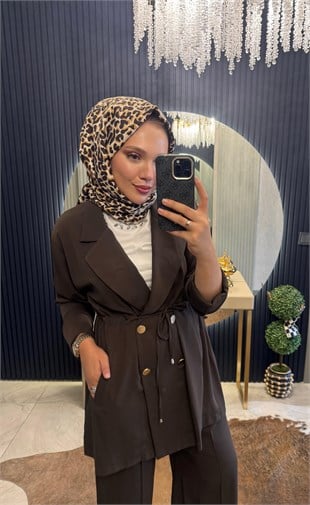 Ceketli Takım Kahverengi