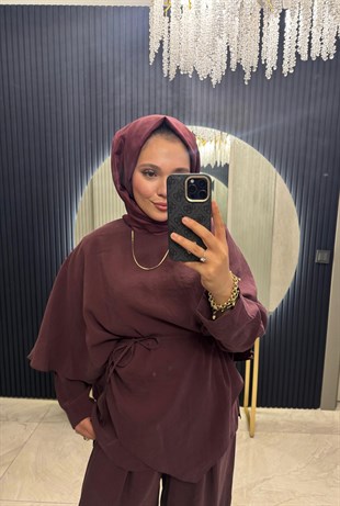 Pelerin Takım Bordo