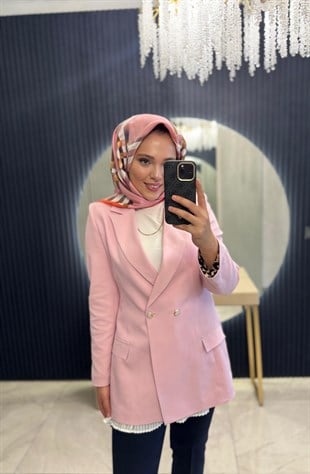Pembe Kruvaze Ceket