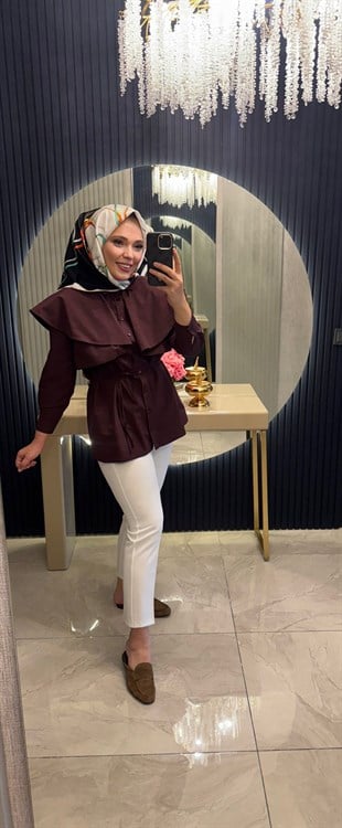 Poplin Gömlek Bordo