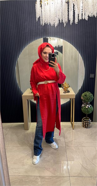 Tam Boy Tunik Kırmızı