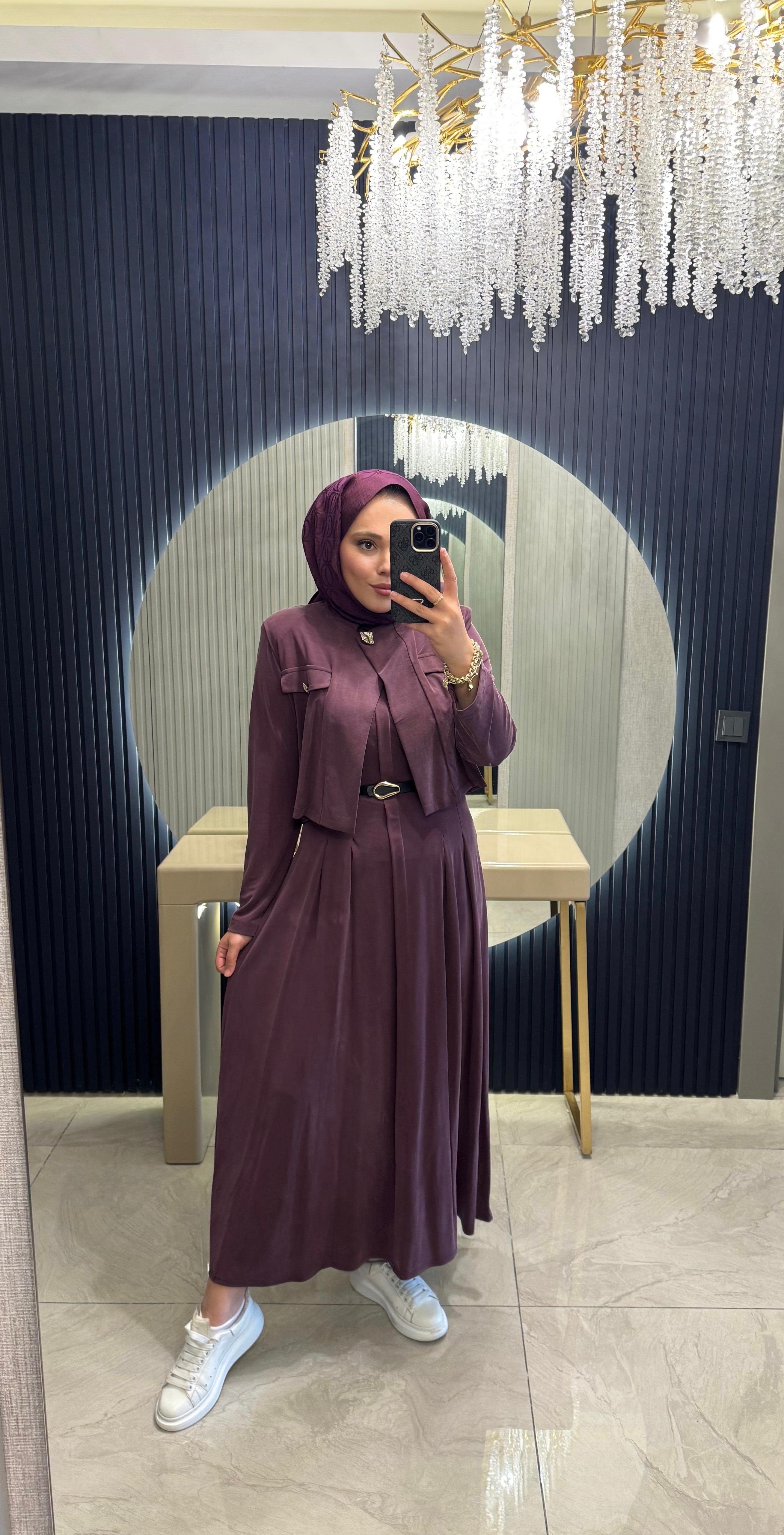 Ceketli Spor Elbise Mürdüm