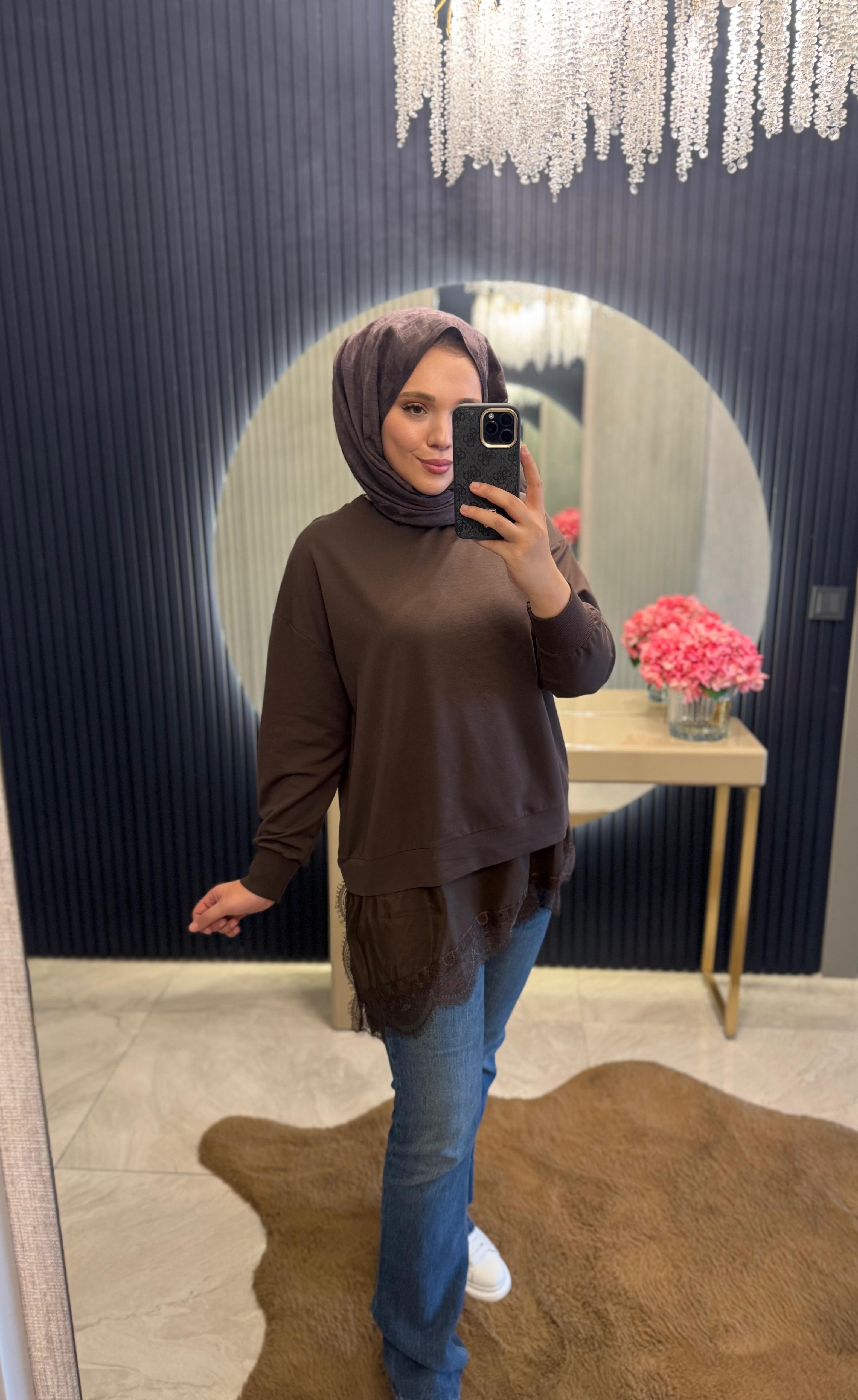 Dantelli Sweatshirt Kahverengi