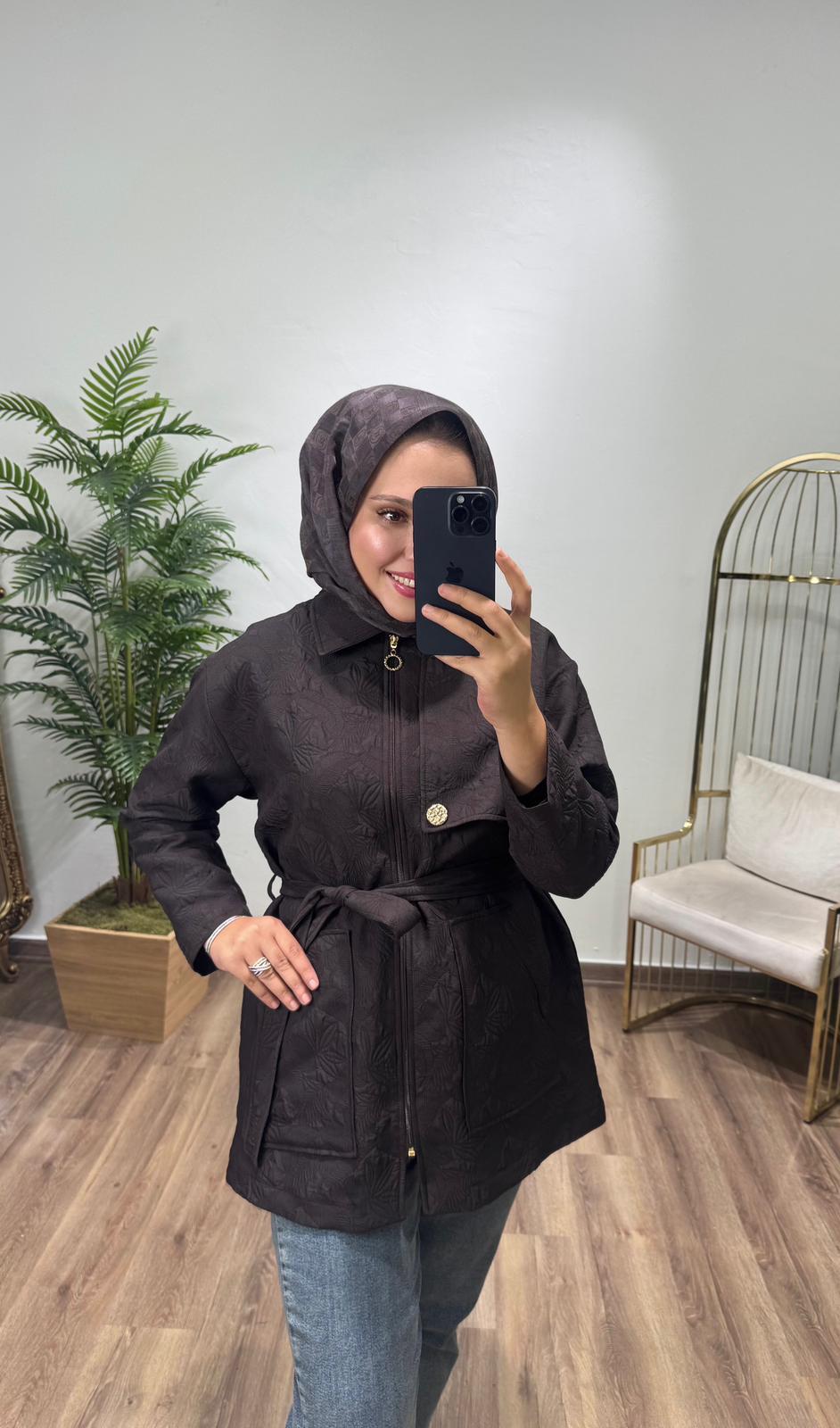 Gabardin Ceket Kahve