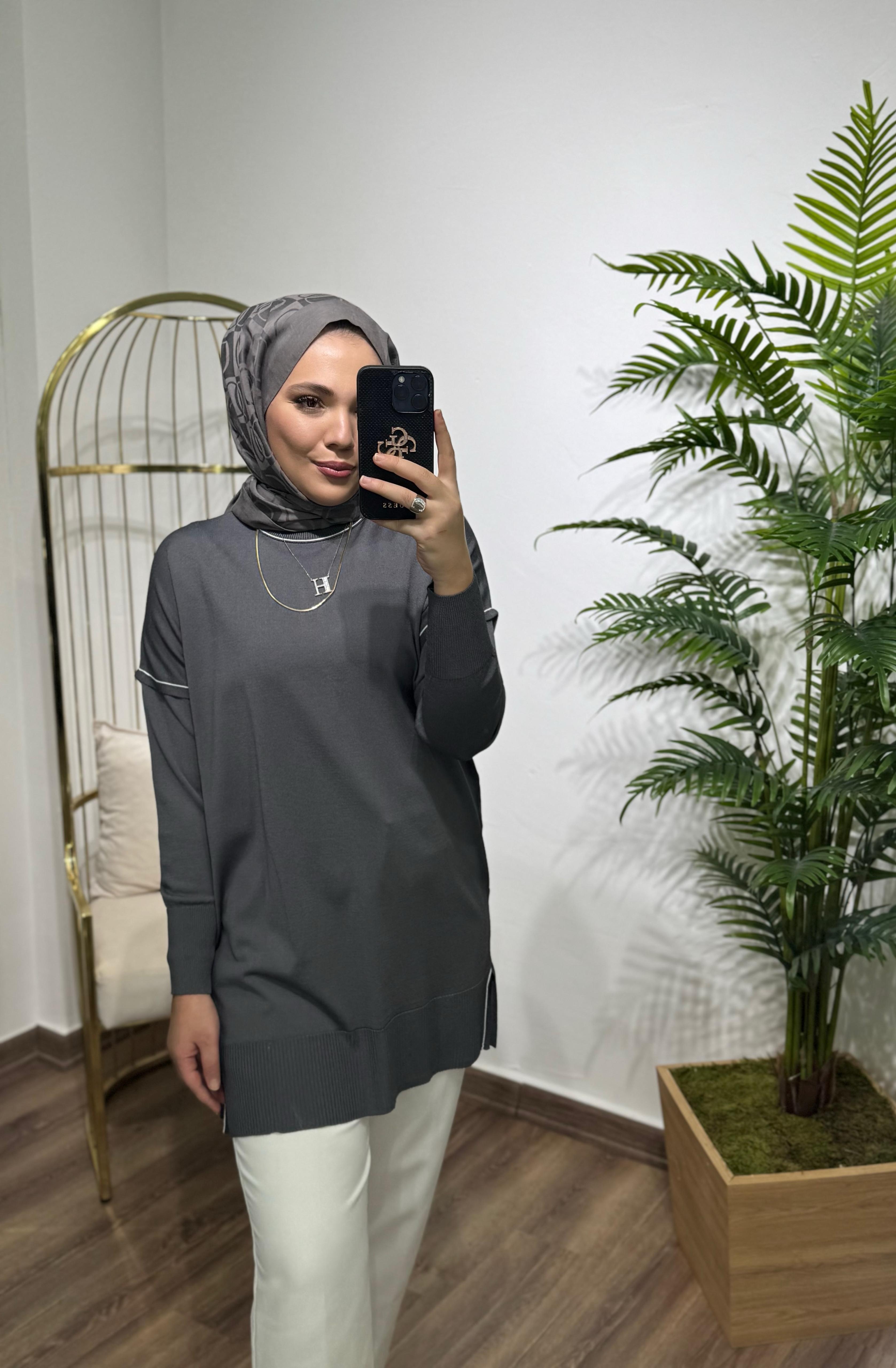 Gri Merserize Tunik