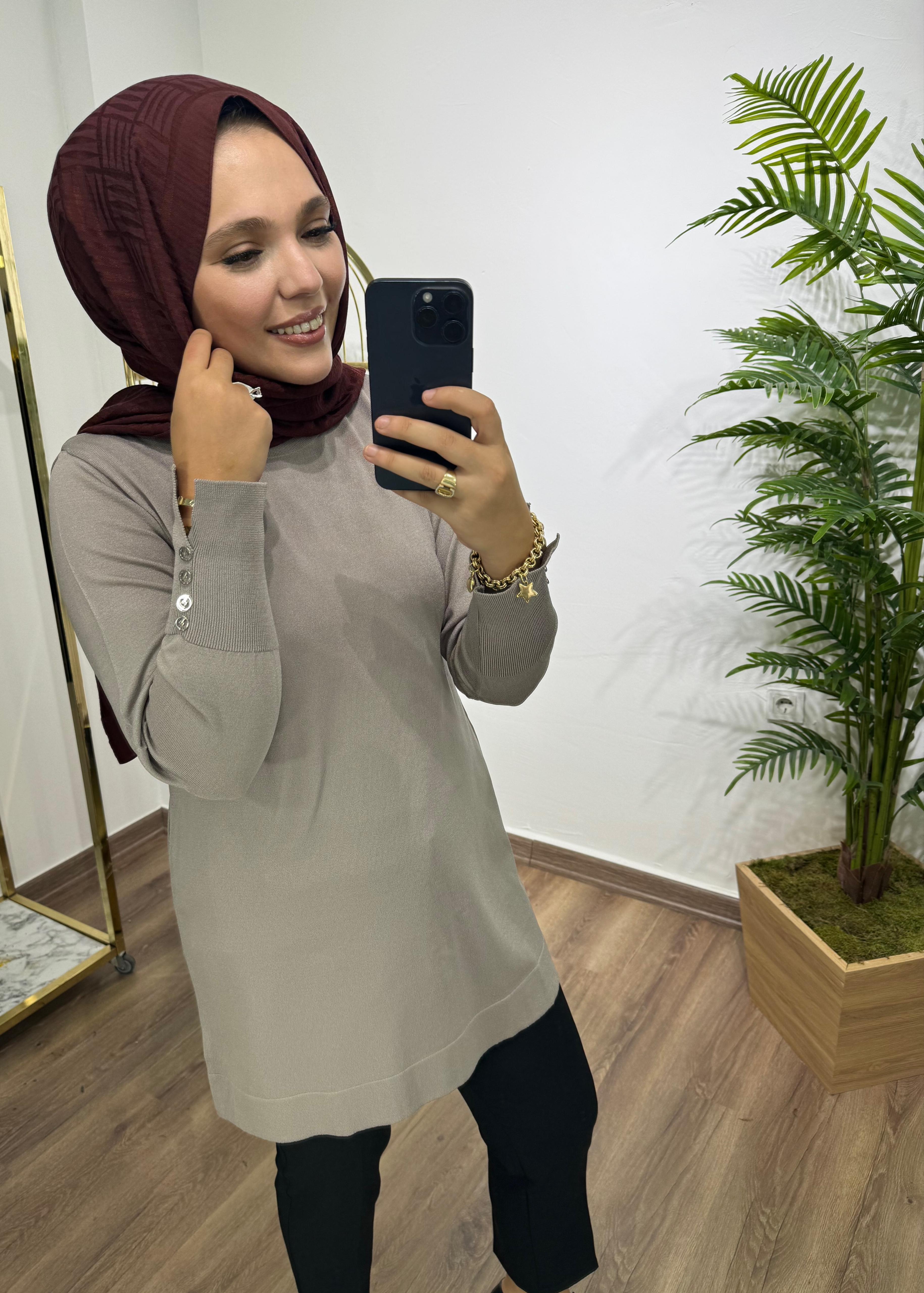 Merserize Triko Tunik Vizon