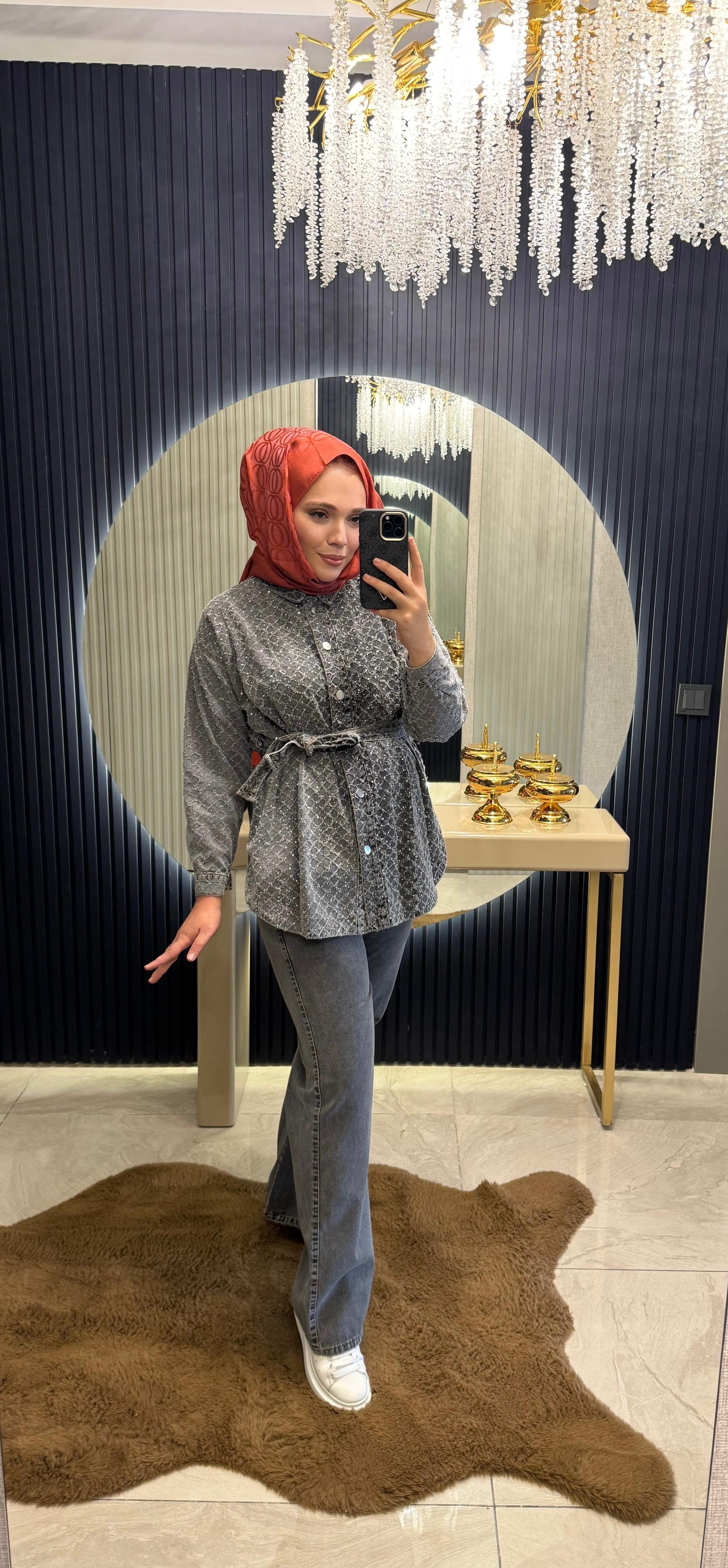 Mila Denim Takım Füme