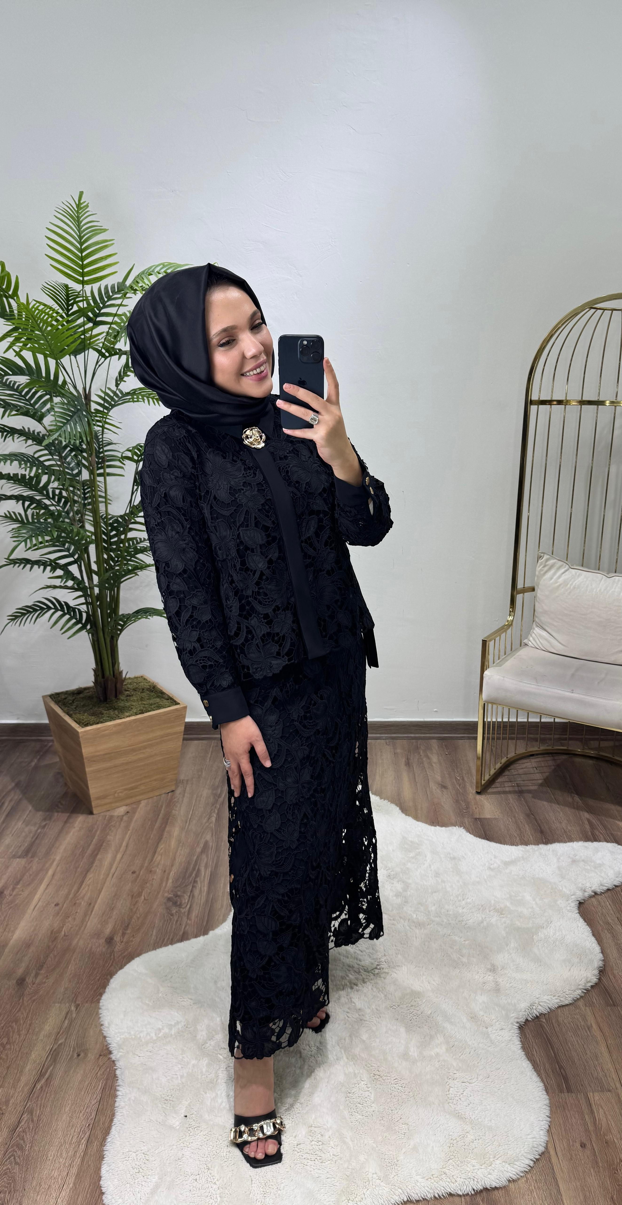 Müsemma Dantel Takım Siyah