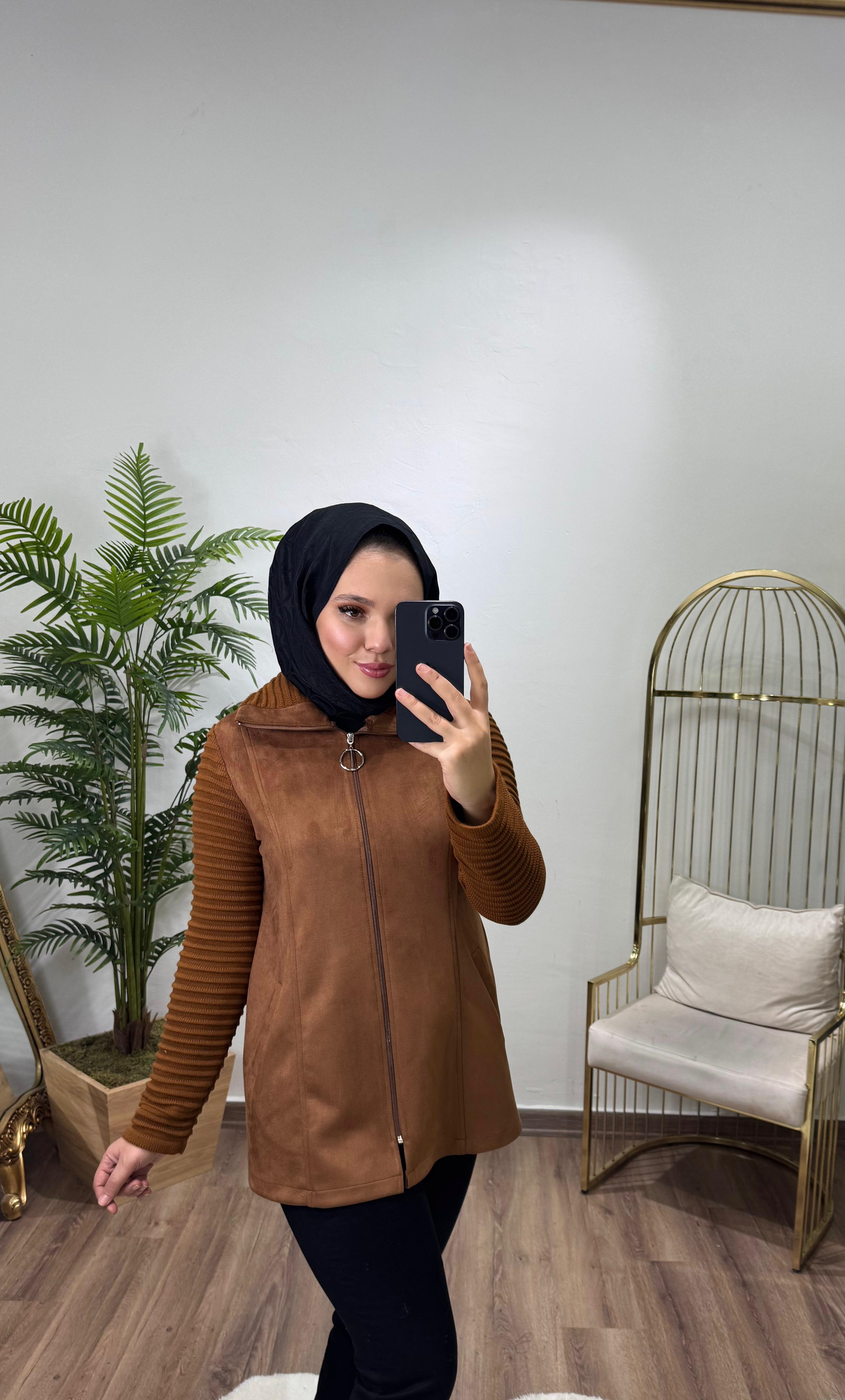 Nubuk Ceket Taba