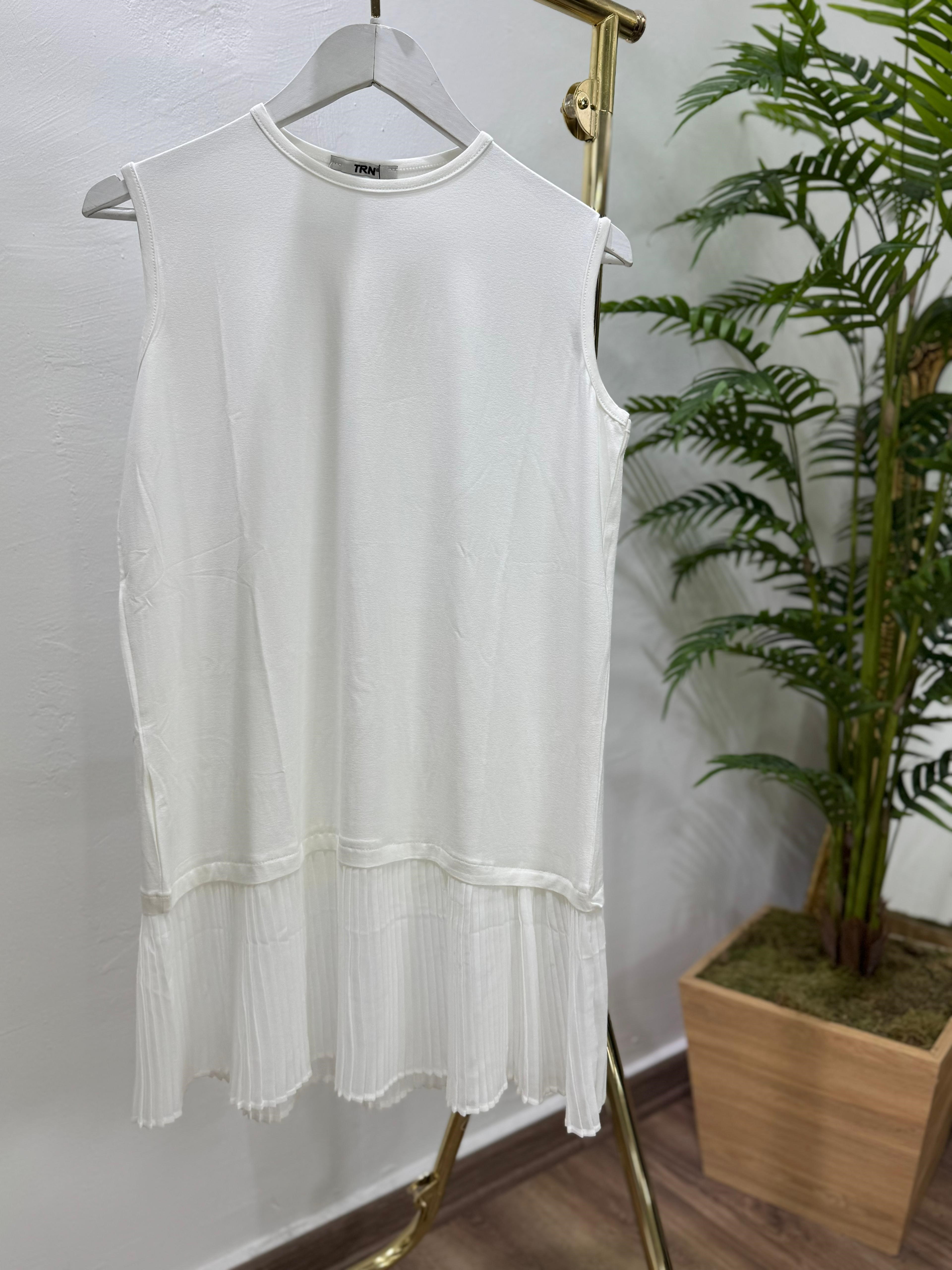 Pileli İçlik Beyaz