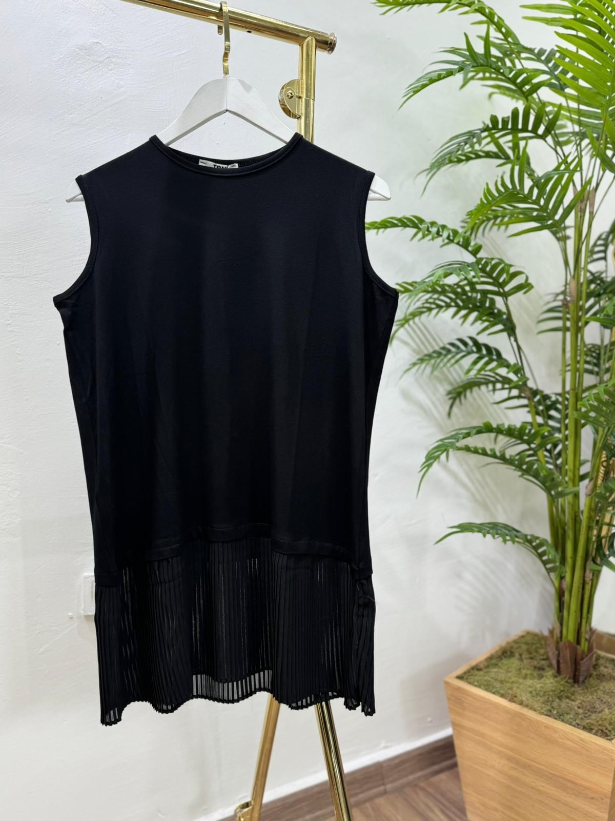 Pileli İçlik Siyah