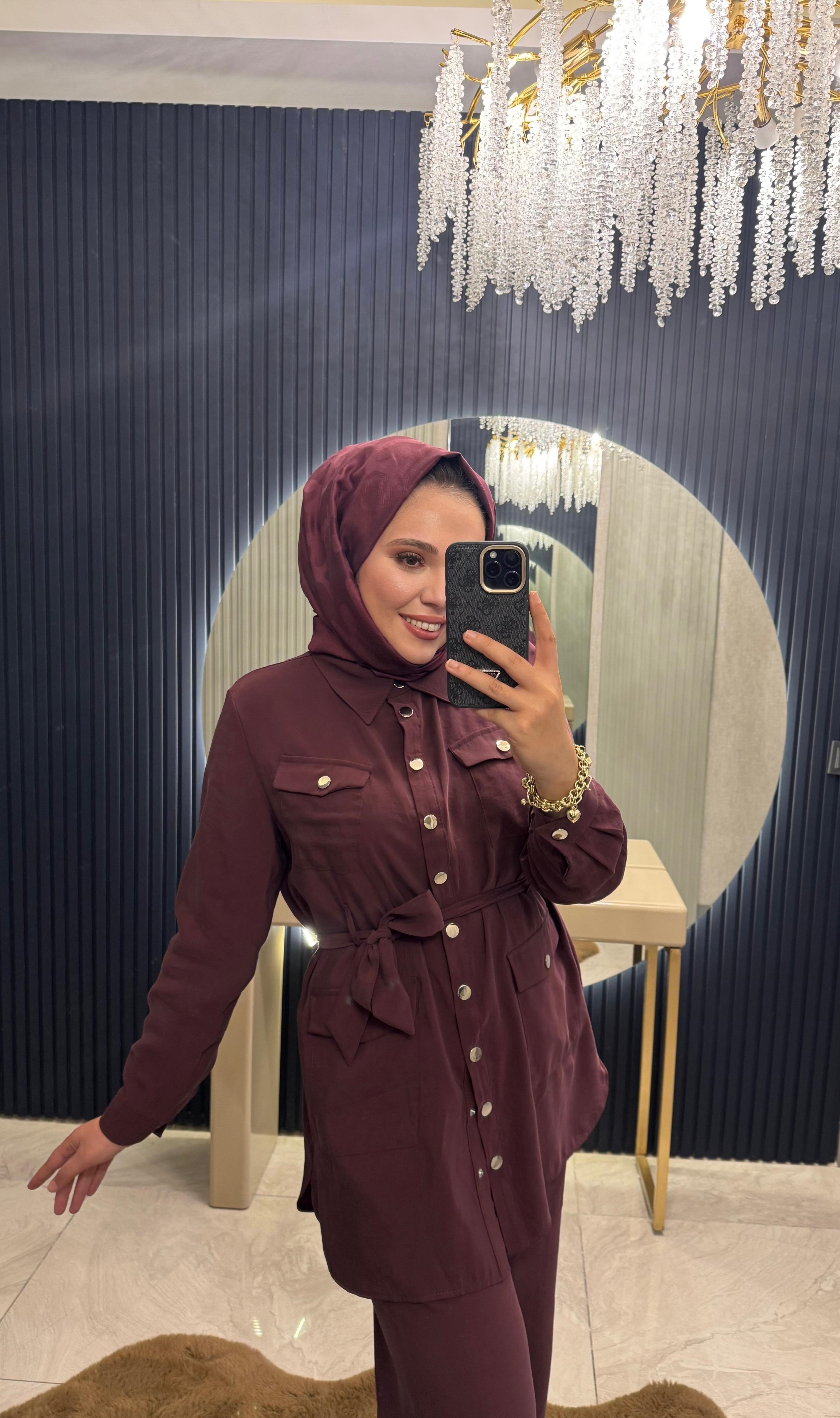 Spor Ceketli Takım Mürdüm