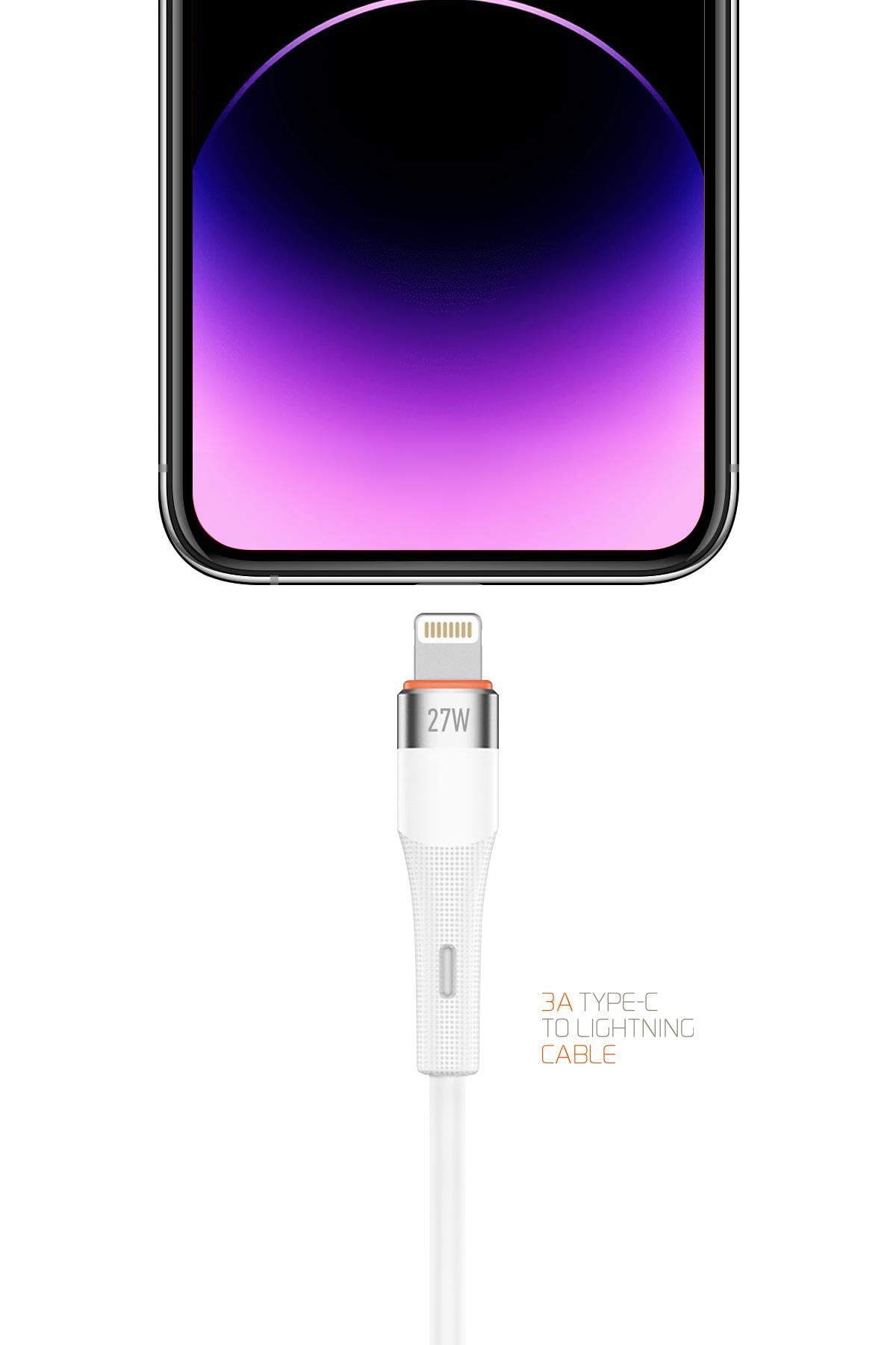 Powerway SCL27 27W Süper Hızlı Şarj Destekli Type-c - Lightning 3A Şarj ve Veri Kablosu