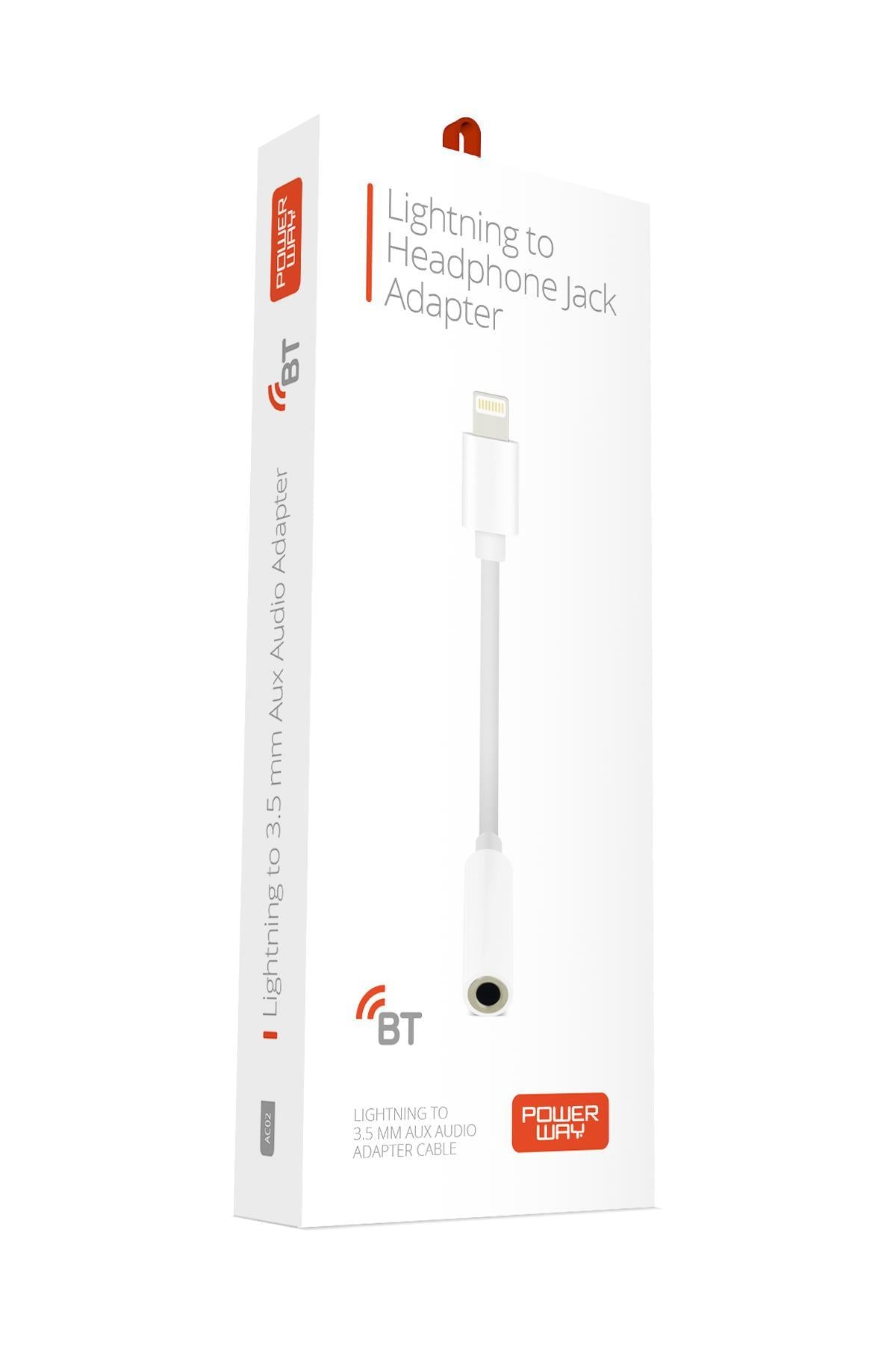 Powerway AC02 Lightning to Aux Dönüştürücü Kulaklık Uyumlu