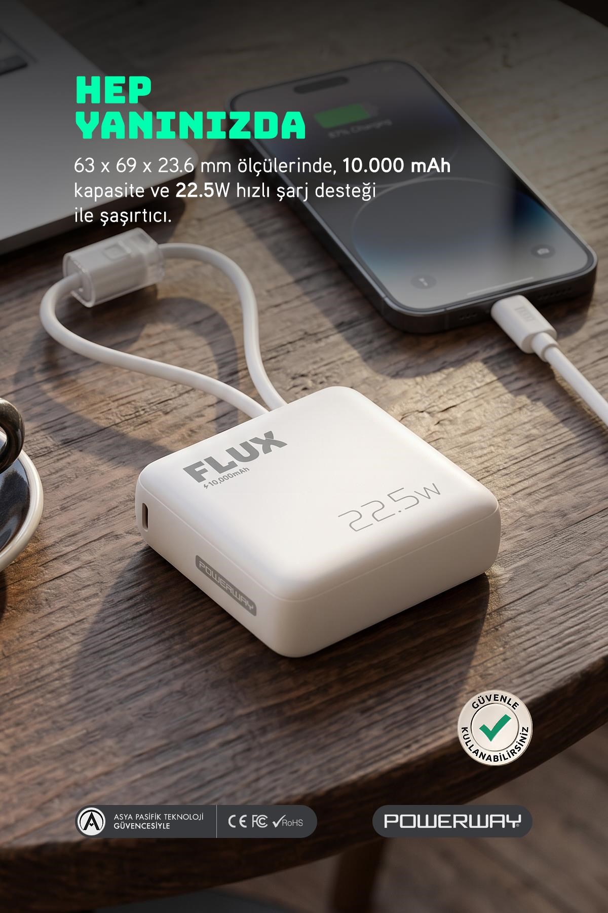 FLUX 10000 AMPER PD 22.5W (BEYAZ)