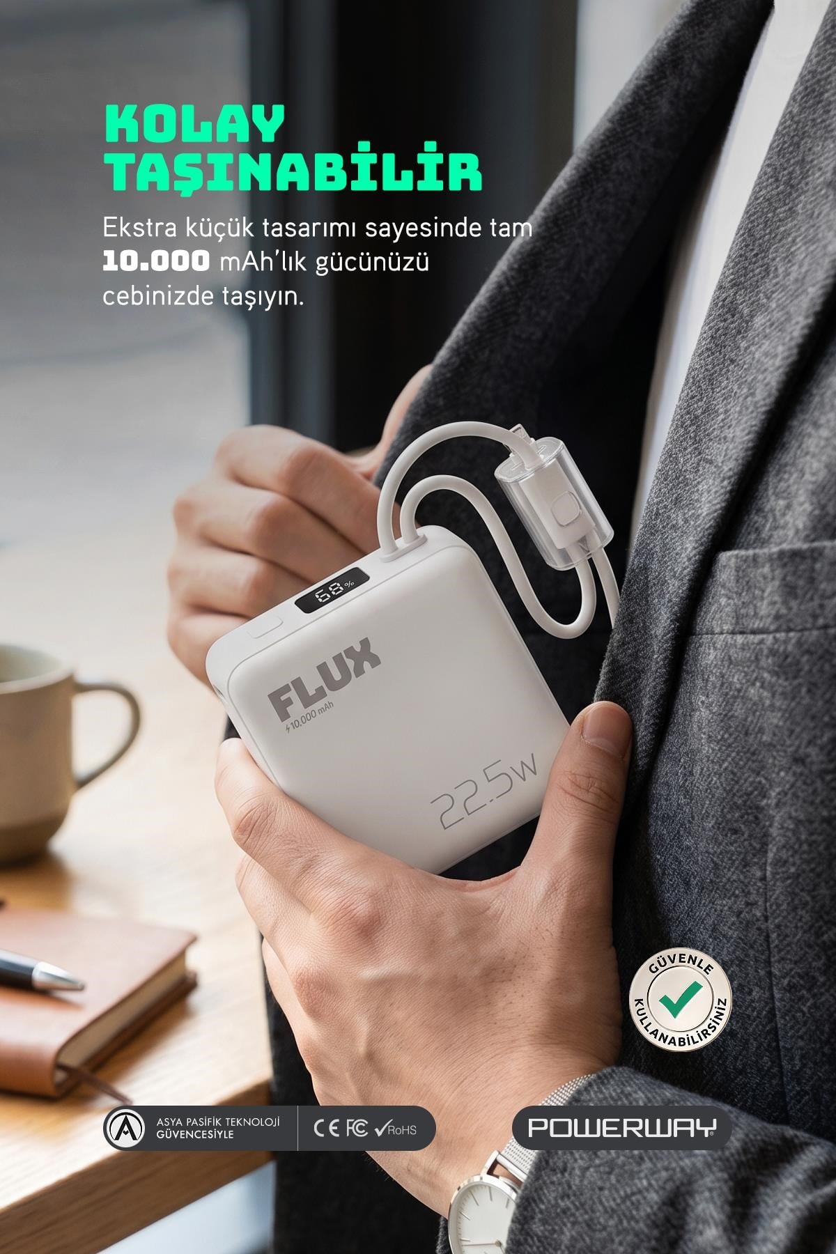 FLUX 10000 AMPER PD 22.5W (BEYAZ)