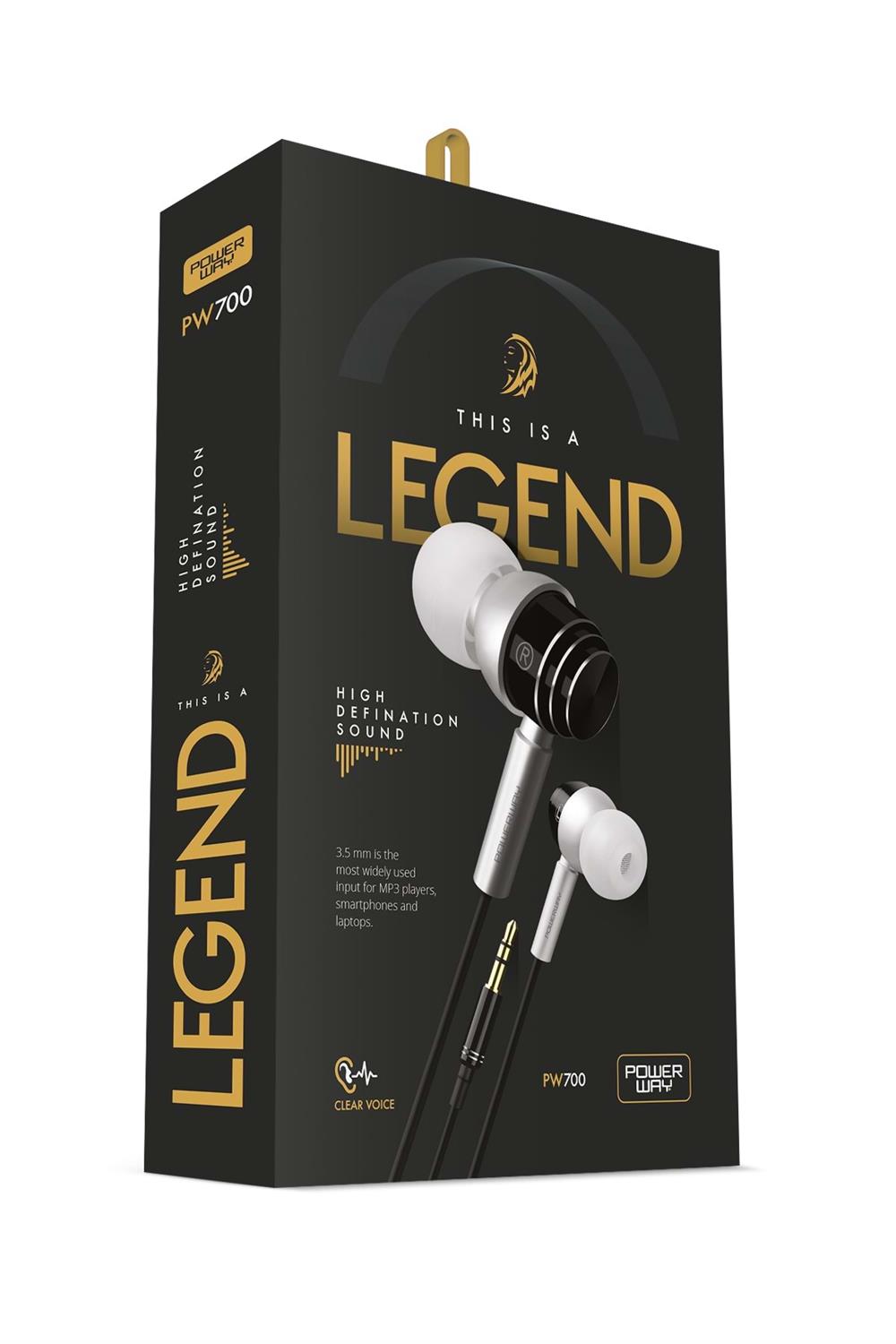 Powerway Legend Kulak İçi Mikrofonlu Kablolu HD Kulaklık