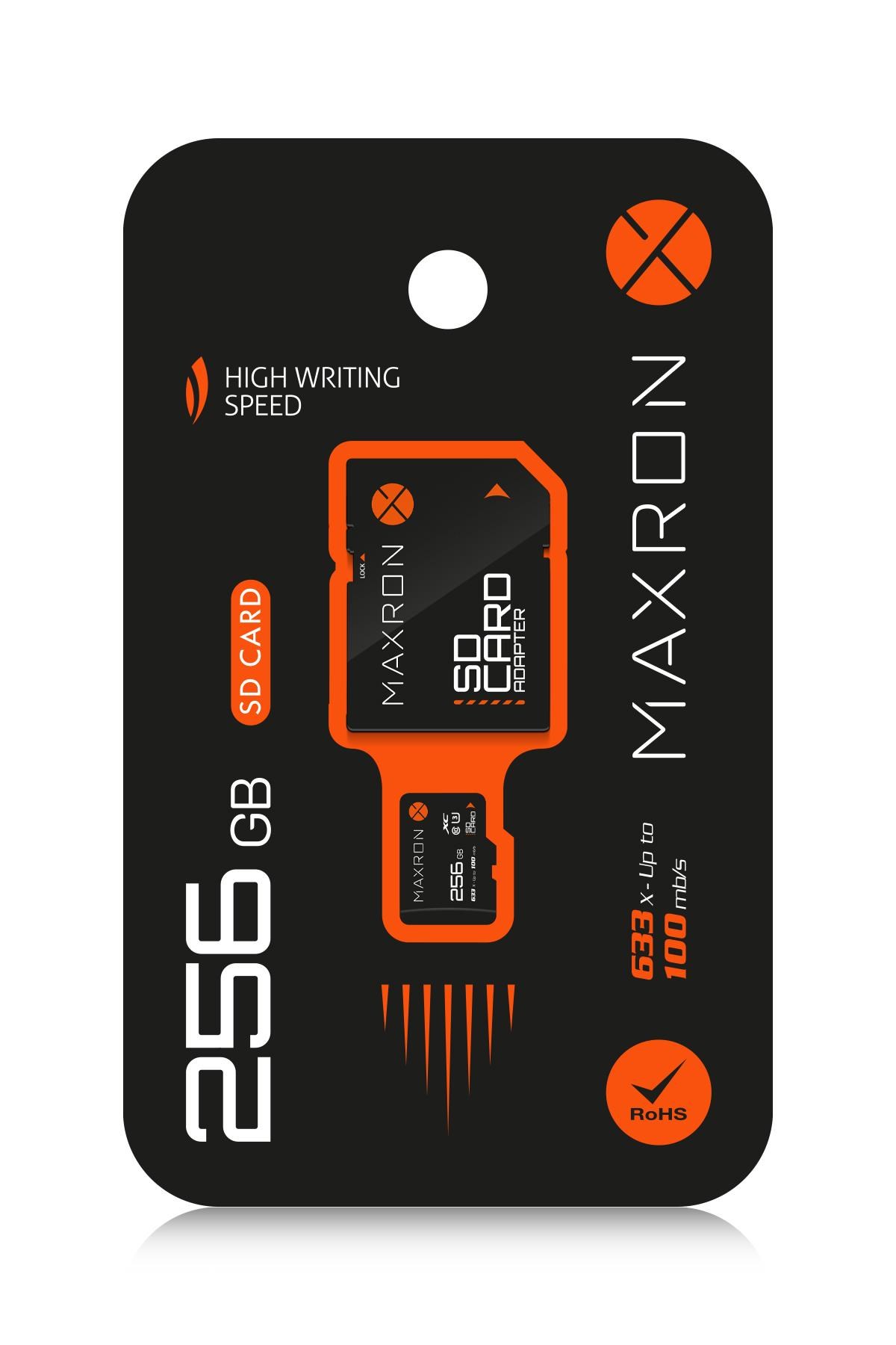 Maxron 256 GB Hafıza Kartı Adaptör Dahil Up To 100 Mb/s