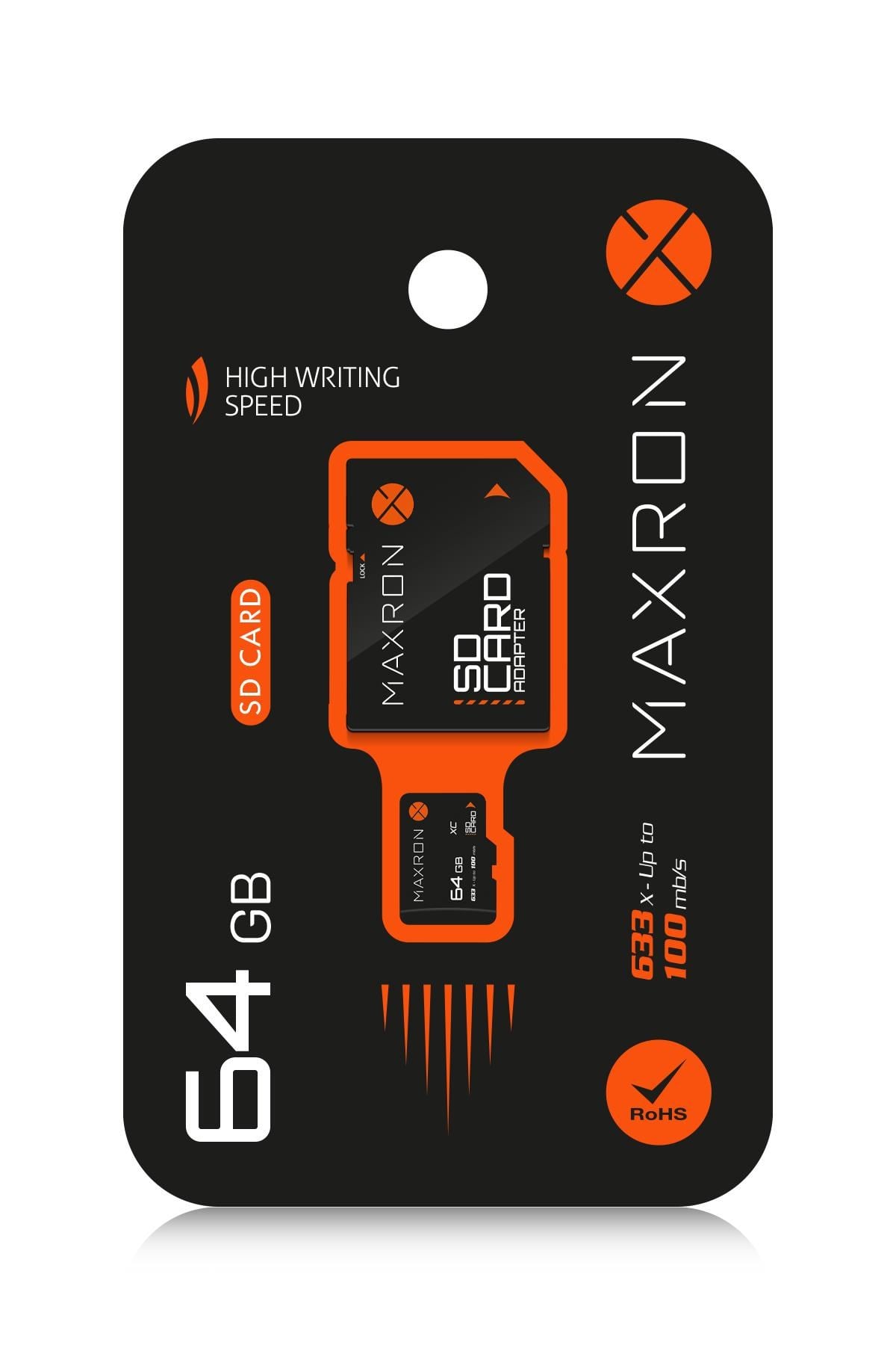 Maxron 64 GB Hafıza Kartı Adaptör Dahil Up To 100 Mb/s