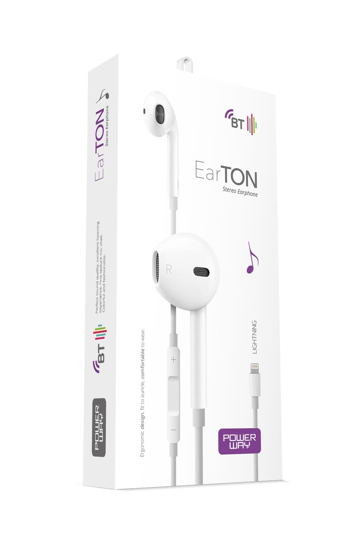 Powerway EarTon Lightning iPhone Kulaklık Mikrofonlu Bluetooth+Kulaklık Anc Mevcut