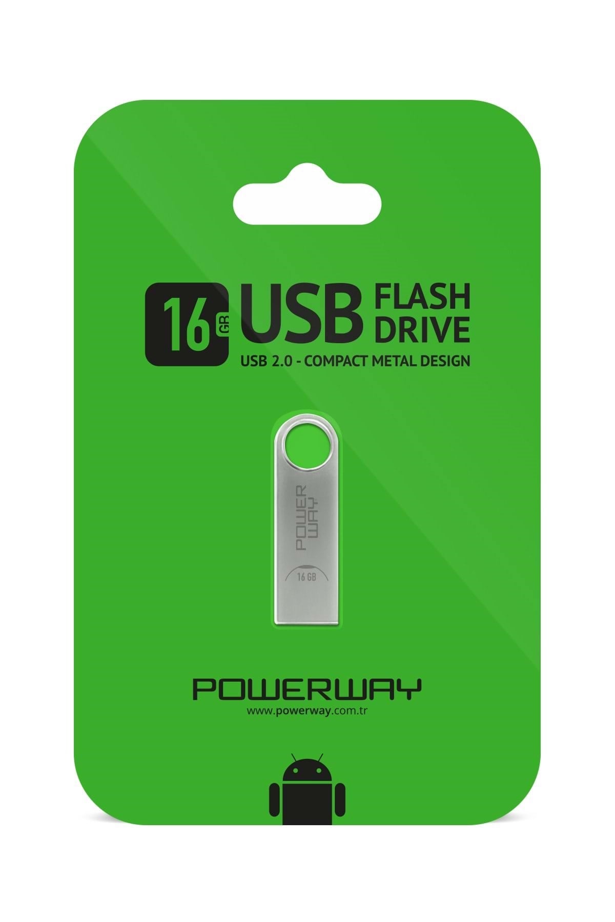 Powerway 16 GB Metal Usb Flash Bellek Usb 2.0 Data Traveler