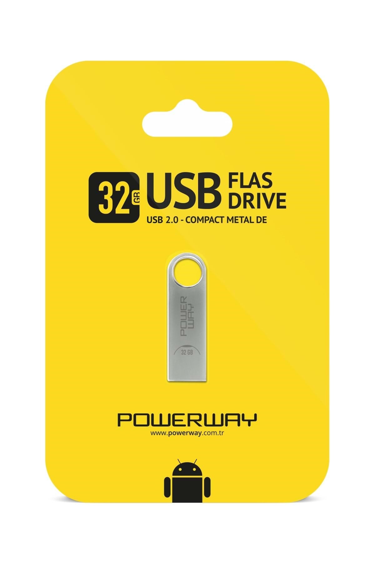 Powerway 32 GB Metal Usb Flash Bellek Usb 2.0 Data Traveler