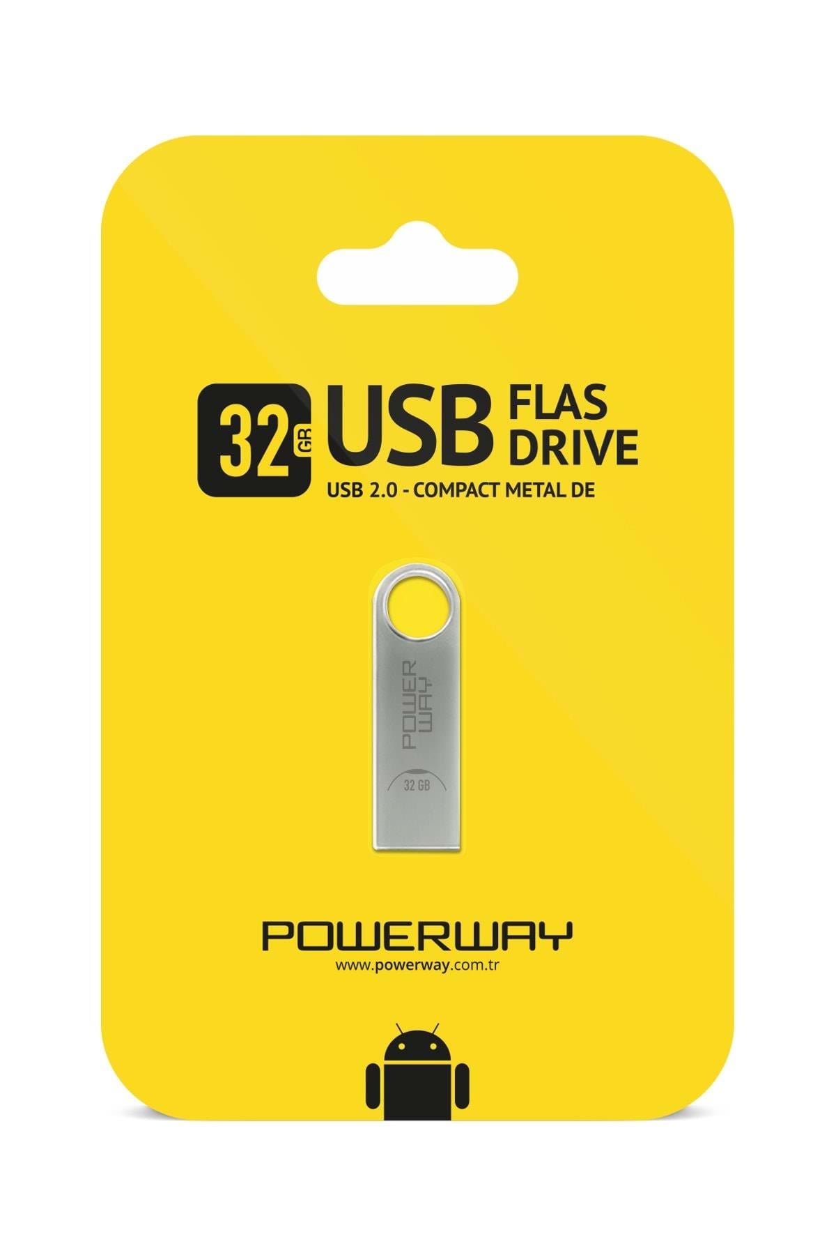 Powerway 32 GB Metal Usb Flash Bellek Usb 2.0 Data Traveler