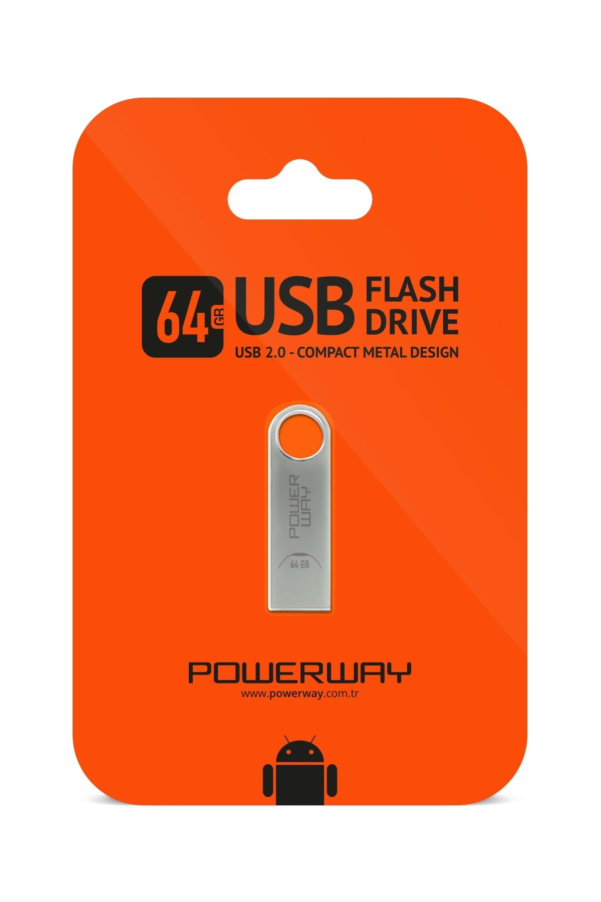 Powerway 64 GB Metal Usb Flash Bellek Usb 2.0 Data Traveler