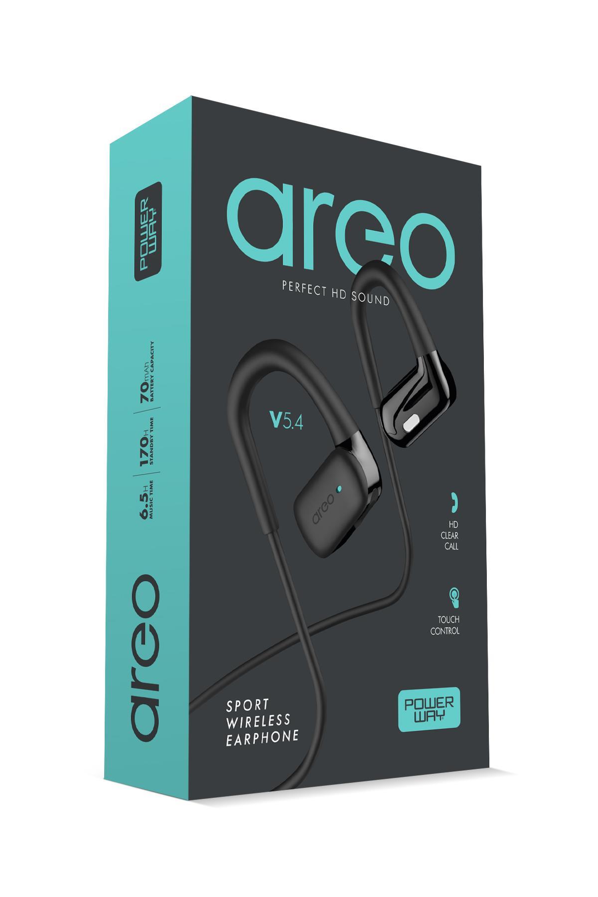 Powerway Areo Boyun Bantlı HD Ses Dokunmatik Profesyonel Bluetooth Kulaklık 6 Saat Şarj Süresi