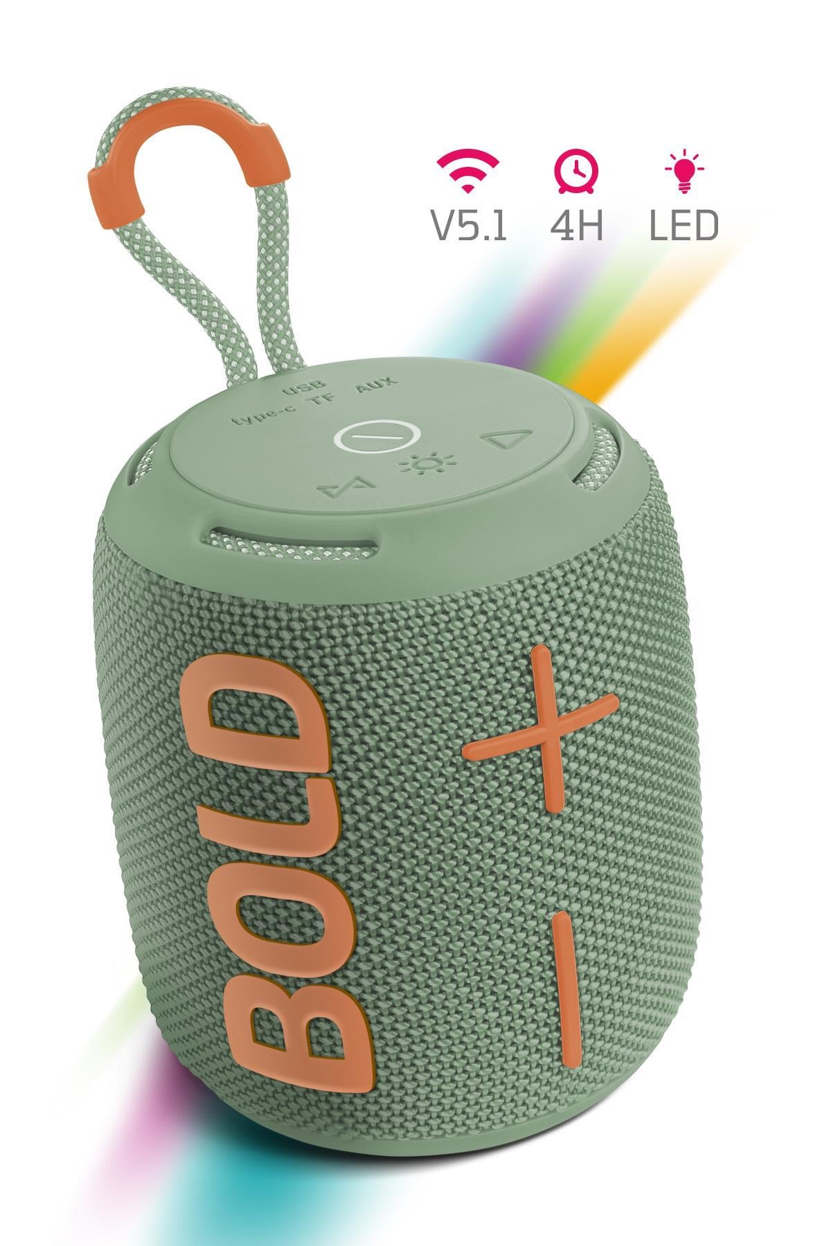 Powerway Bold Haki Taşınabilir Ses Bombası Kablosuz Bluetooth Hoparlör Speaker Yüksek Sesli TWS