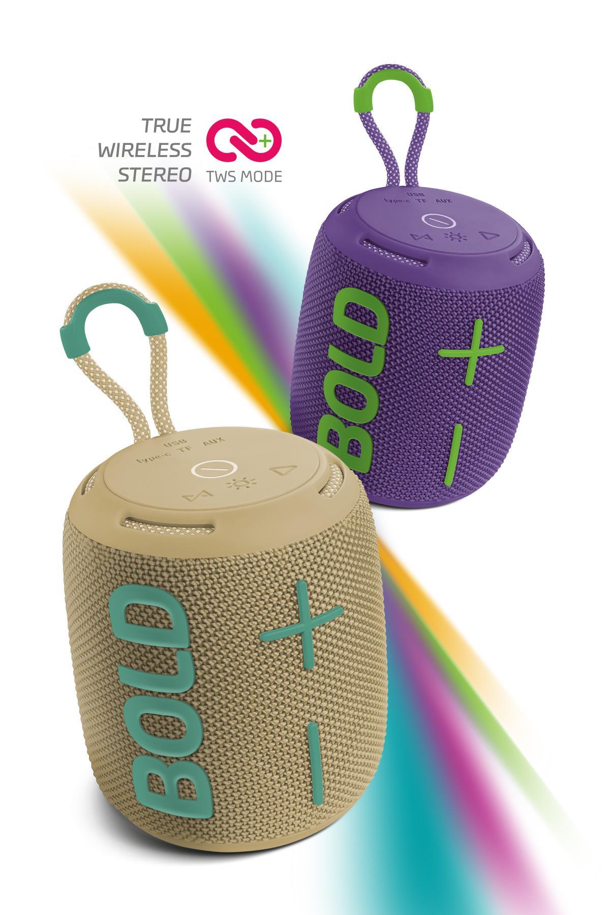 Powerway Bold Kahverengi Taşınabilir Ses Bombası Kablosuz Bluetooth Hoparlör Speaker Yüksek Sesli