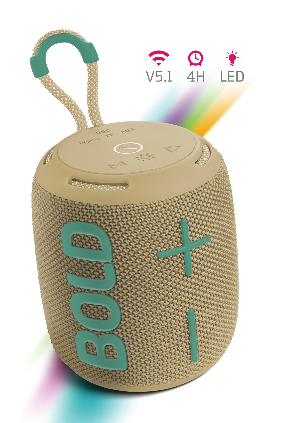 Powerway Bold Kahverengi Taşınabilir Ses Bombası Kablosuz Bluetooth Hoparlör Speaker Yüksek Sesli