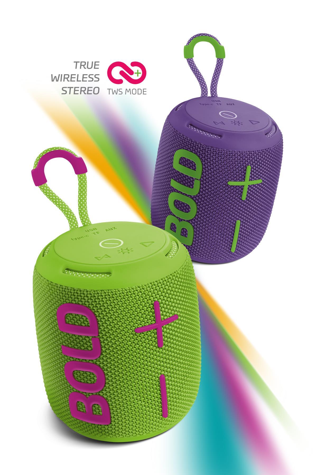 Powerway Bold Yeşil Taşınabilir Ses Bombası Kablosuz Bluetooth Hoparlör Speaker Yüksek Sesli TWS