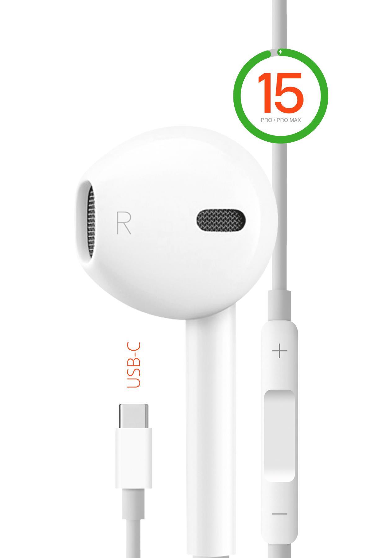 Powerway EardPod iPhone 15 Type-C Kulaklık Usb-C Tüm Cihazlar İle Uyumlu