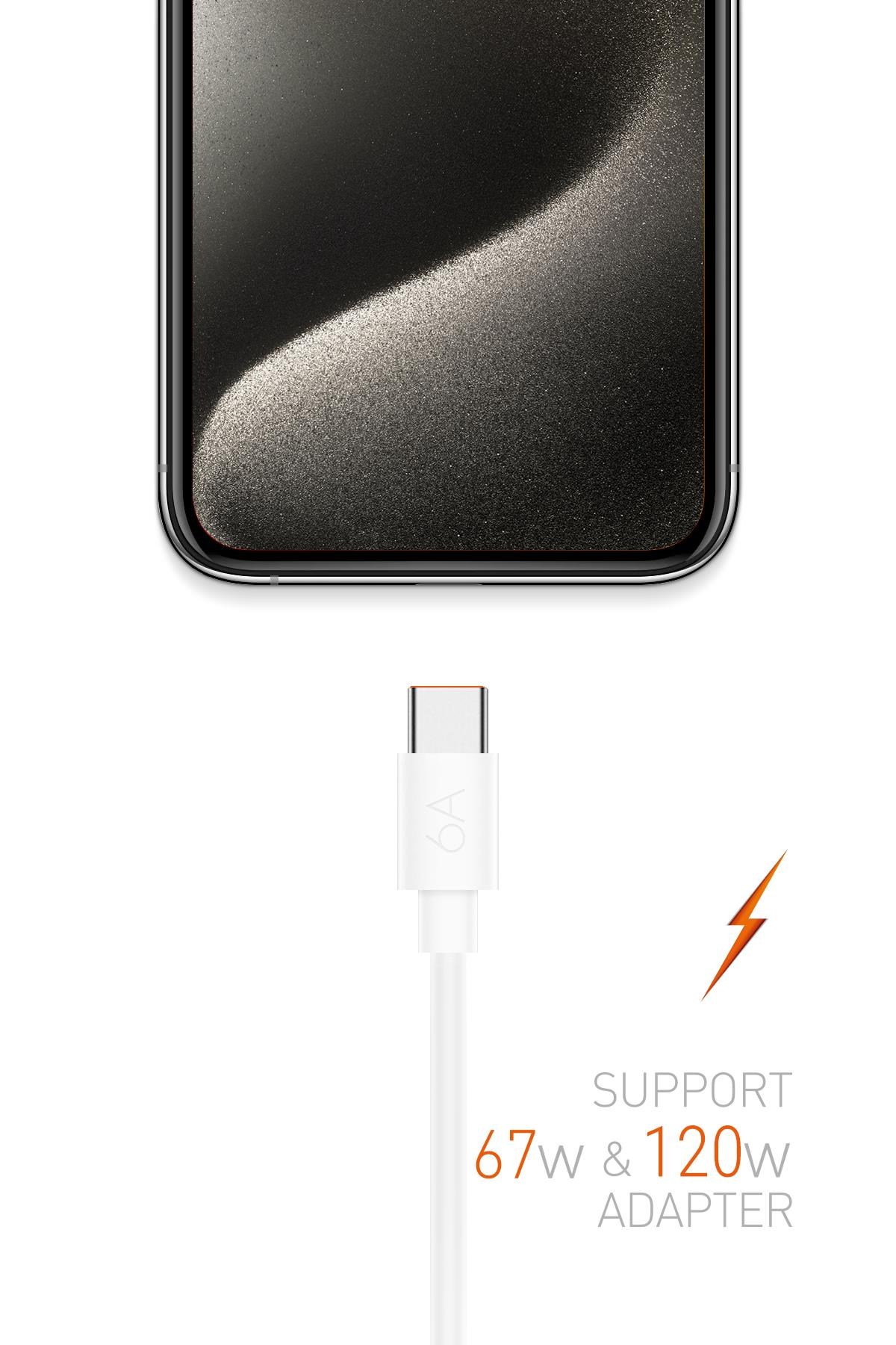 Powerway M6 Type-C to Usb-A PD 67W 6A Şarj Ve Veri Aktarım Kablosu