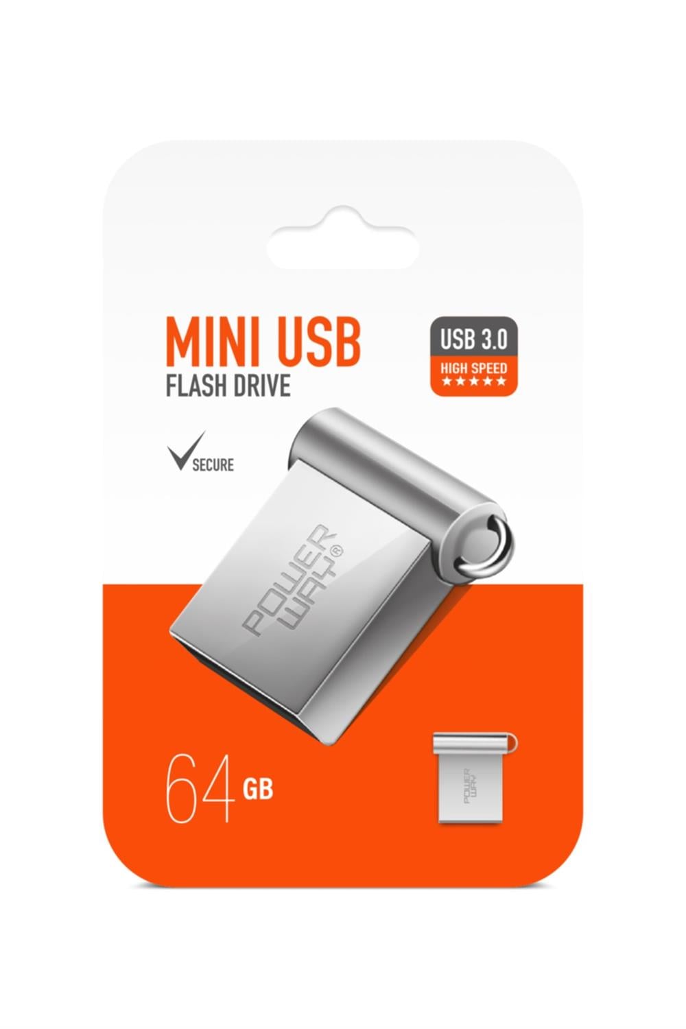 Powerway 64 GB Metal Mini Usb Flash Bellek Usb 3.0 Yüksek Hızlı